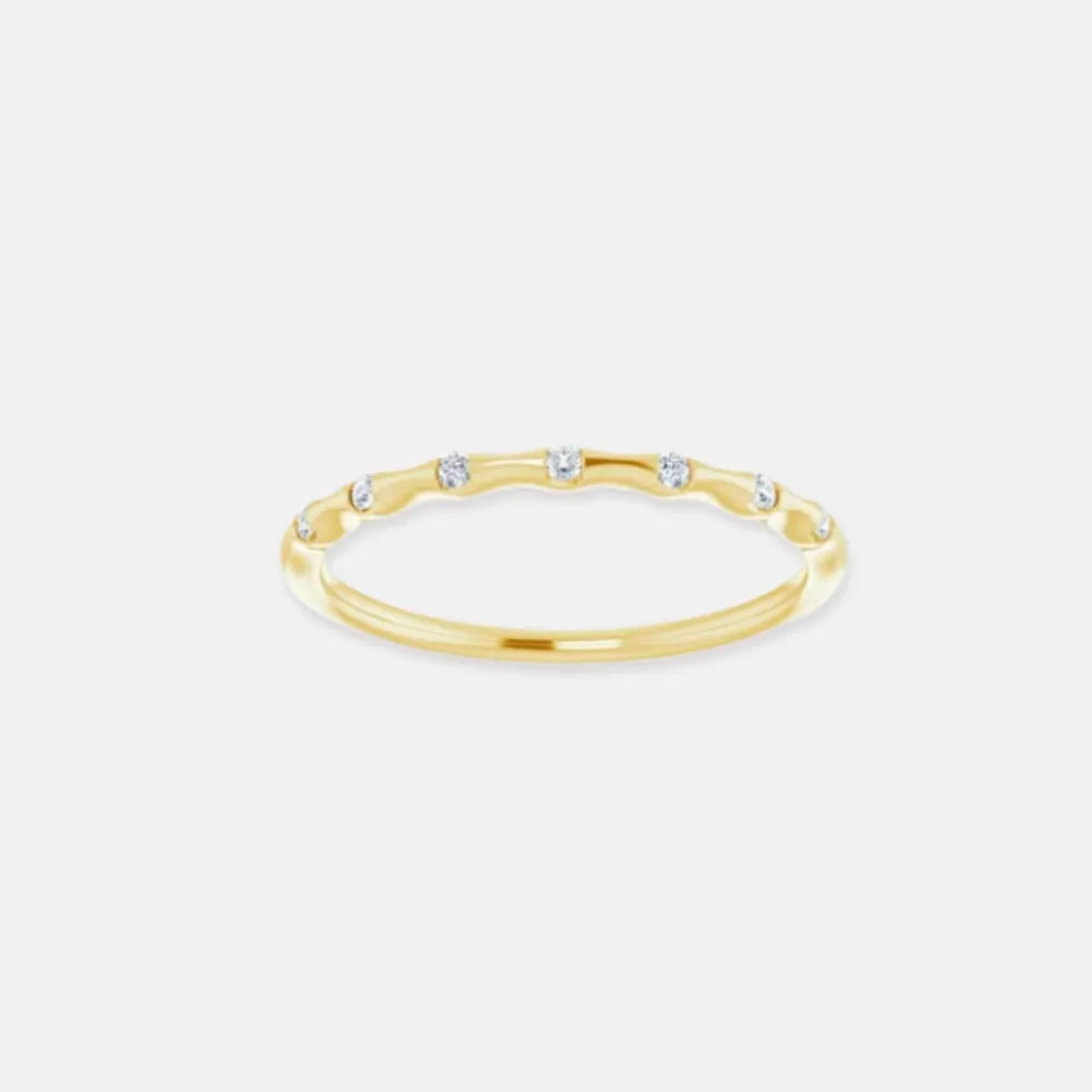 14K Natural Diamond Stackable Ring