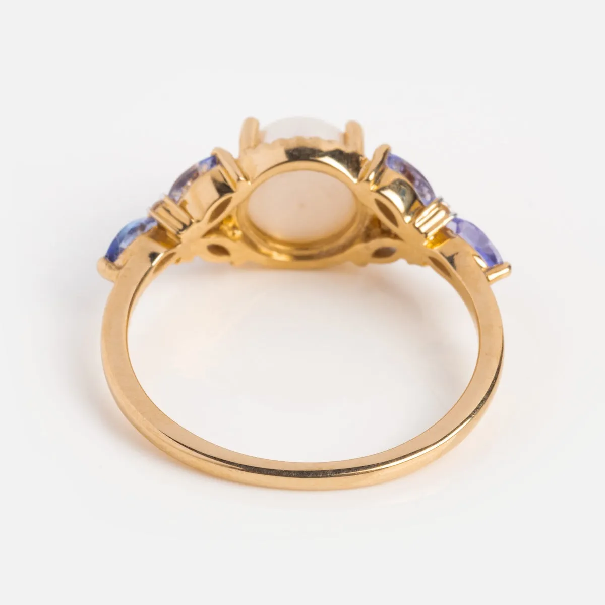 14k Vintage Inspired Pearl and Tanzanite Statement Ring