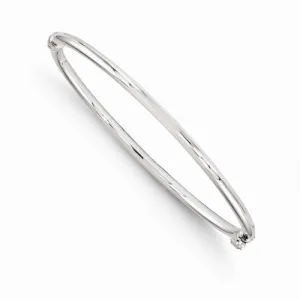 14K White Gold Hinged Bangle Bracelet