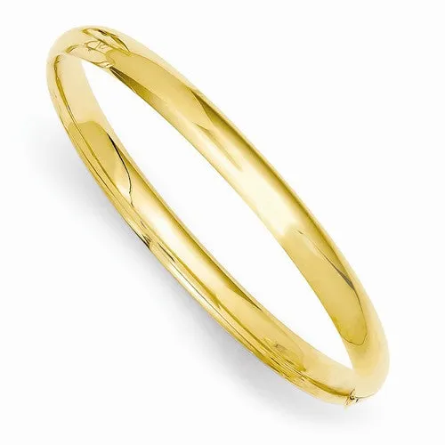 14K Yellow Gold Polished Hinged Baby Bangle Bracelet