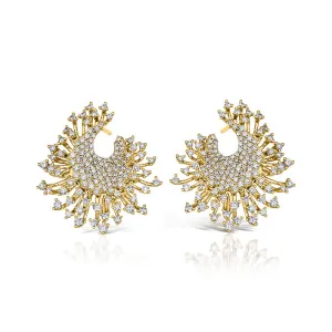 18k Luminus Yellow Gold Earring With 2.31 Cts Vs-Gh Diamonds