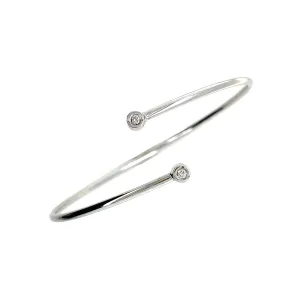 18K White Gold Diamond Torque Bangle