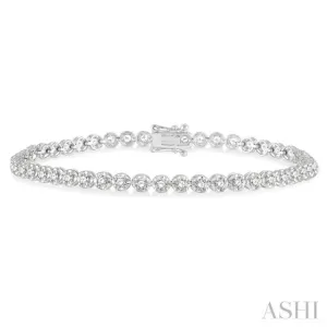 2 Ctw Round Cut Diamond Illusion Tennis Bracelet in 10K White Gold