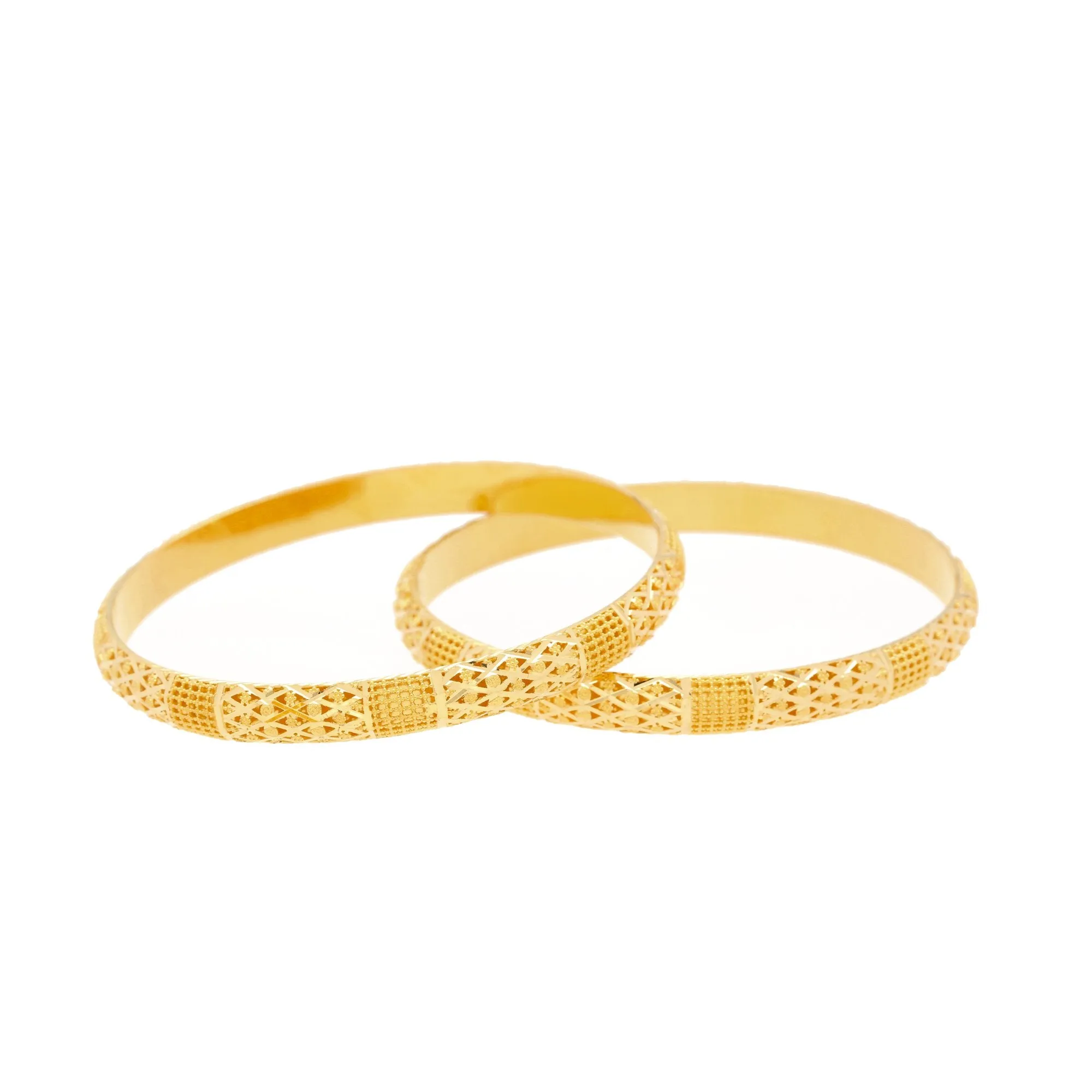 22K Gold Bangles Set of Two, 27.2gm