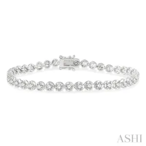 3 Ctw Round Cut Diamond Illusion Tennis Bracelet in 10K White Gold