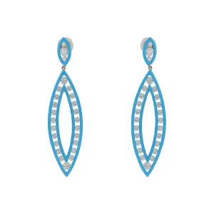 6.22CT Diamond and Enamel Drop Earrings in Platinum and 18K White Gold