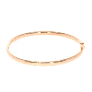 9ct Rose Gold Polished Oval Solid Hinged Bangle