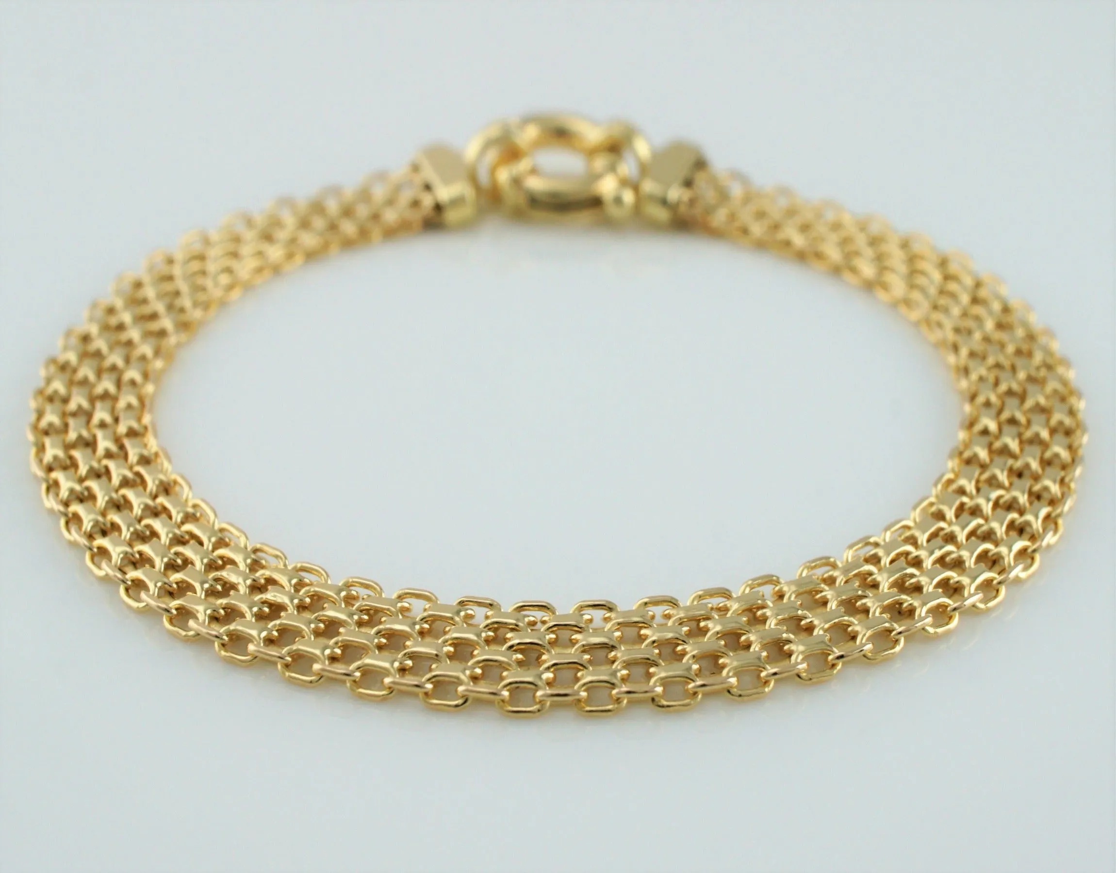 9ct Yellow Gold Bismark Bracelet 19cm / 7.5 inch