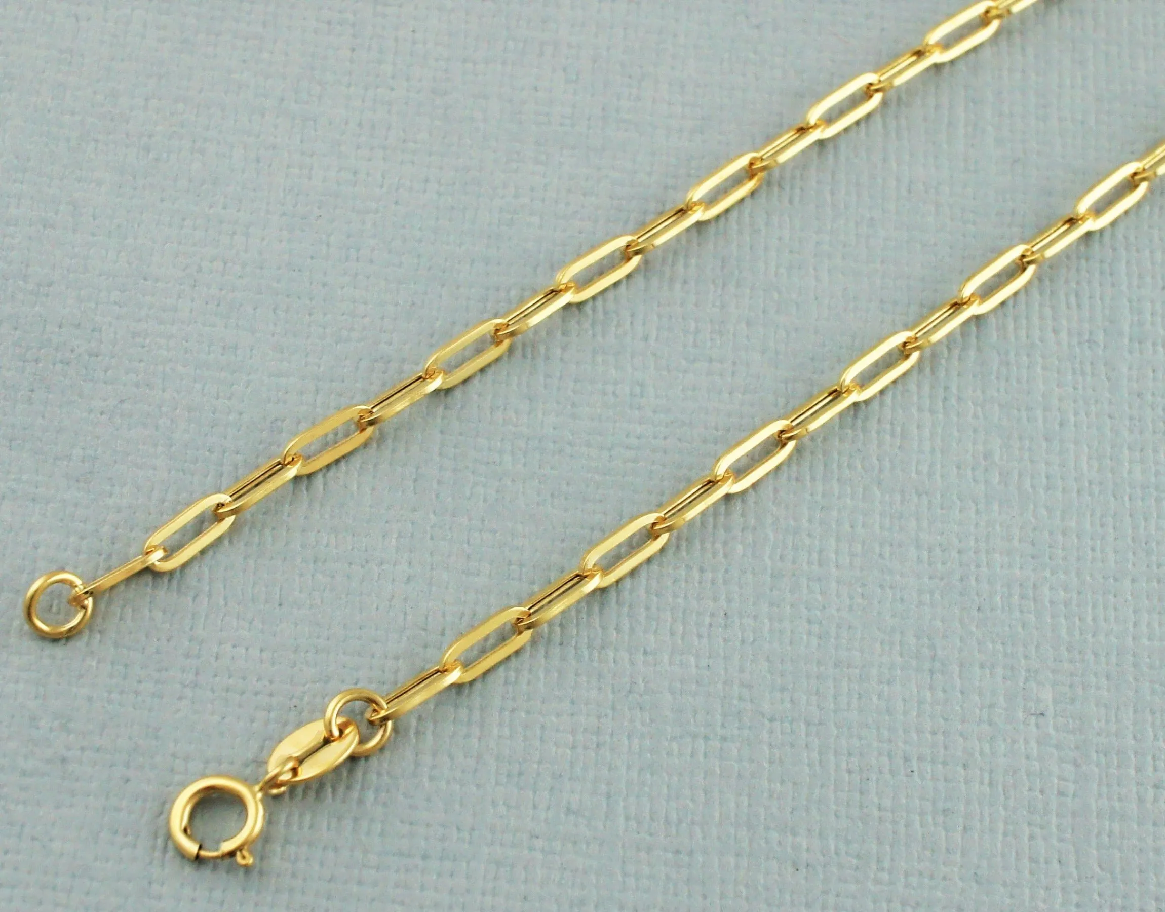 9ct Yellow Gold Paperclip Chain Bracelet 19cm / 7.5 inch