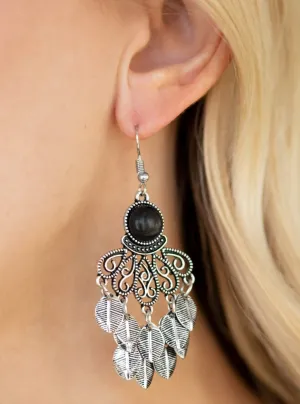 A Bit On The Wildside Black Earrings