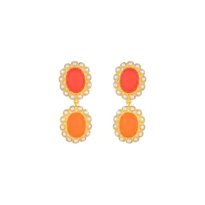 Ada Earrings Red & Orange Coral