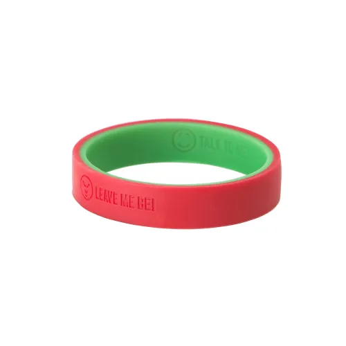 Adult Flip Communication Bangle Sensory Chew - Green And Red