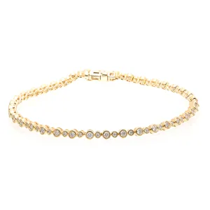 Alternating Bracelet with 1.00ct of Laboratory Grown Diamonds in 9ct Yellow Gold