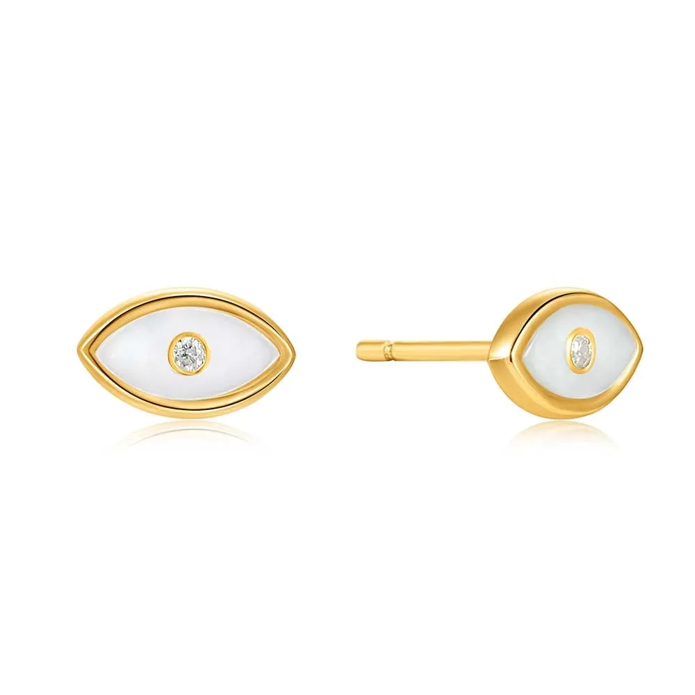 Ania Haie Gold Plated Sterling Silver Wild Soul Evil Eye Stud Earrings