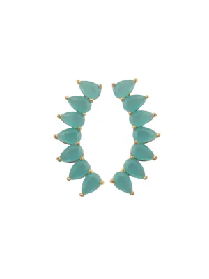 AQUA CURVED EARRINGS