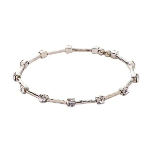 Aria Silver Crystal Bangle Bracelet