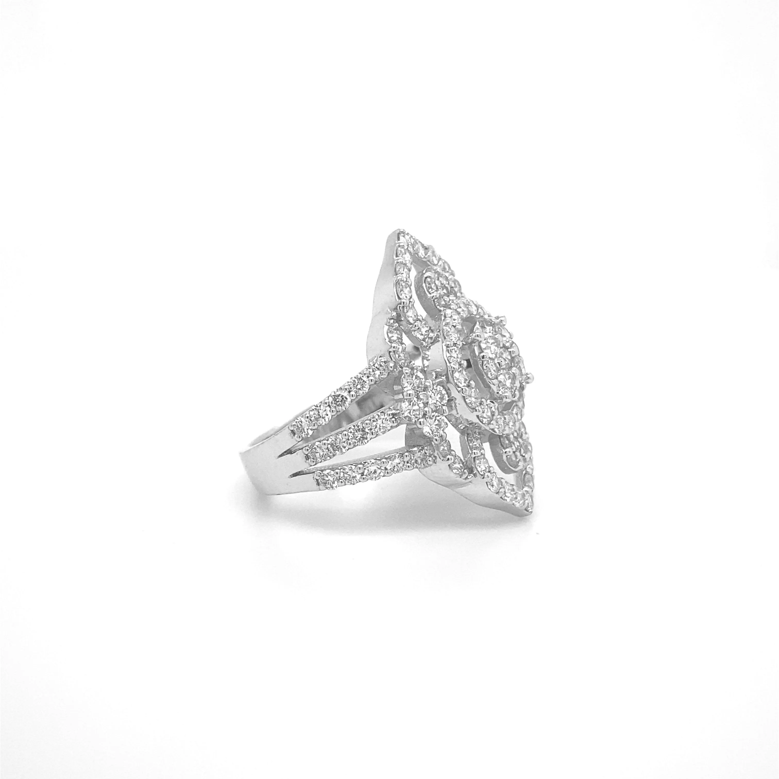 Art Deco Ring White Gold, R002