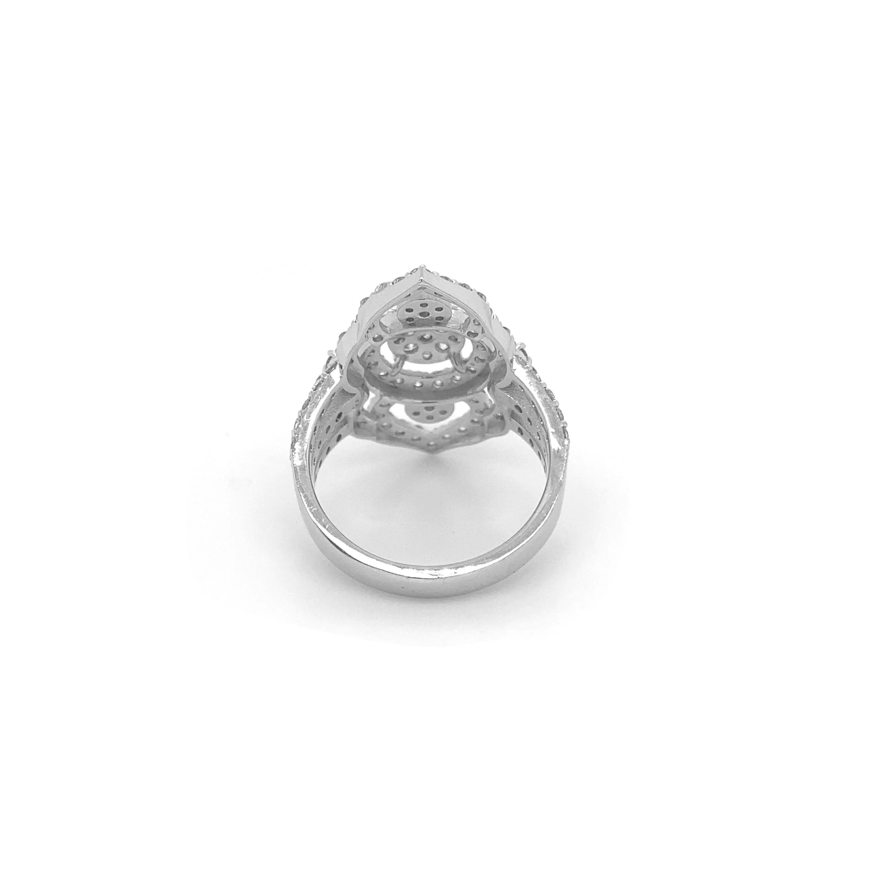 Art Deco Ring White Gold, R002