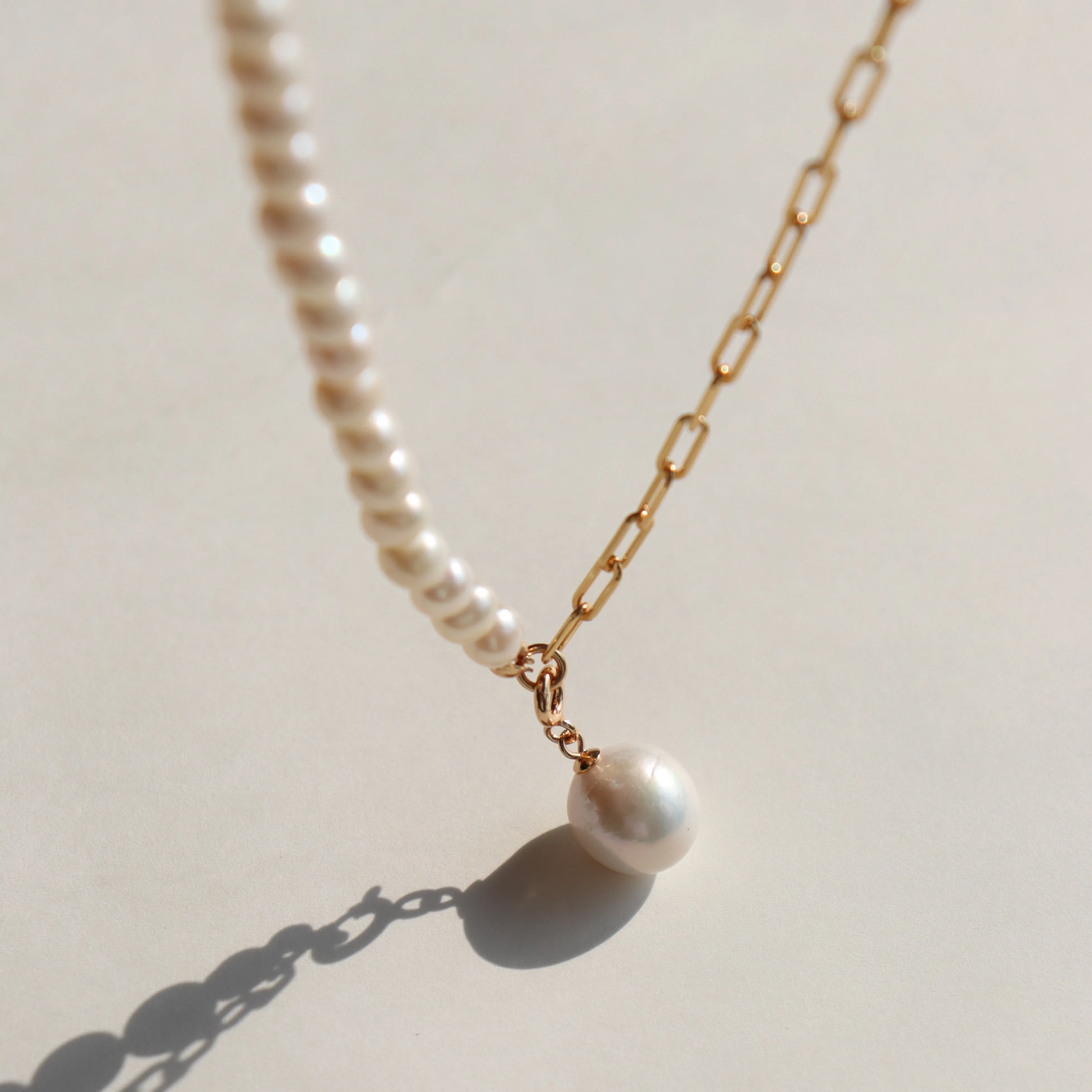 Asymmetric Baroque Pearl Necklace