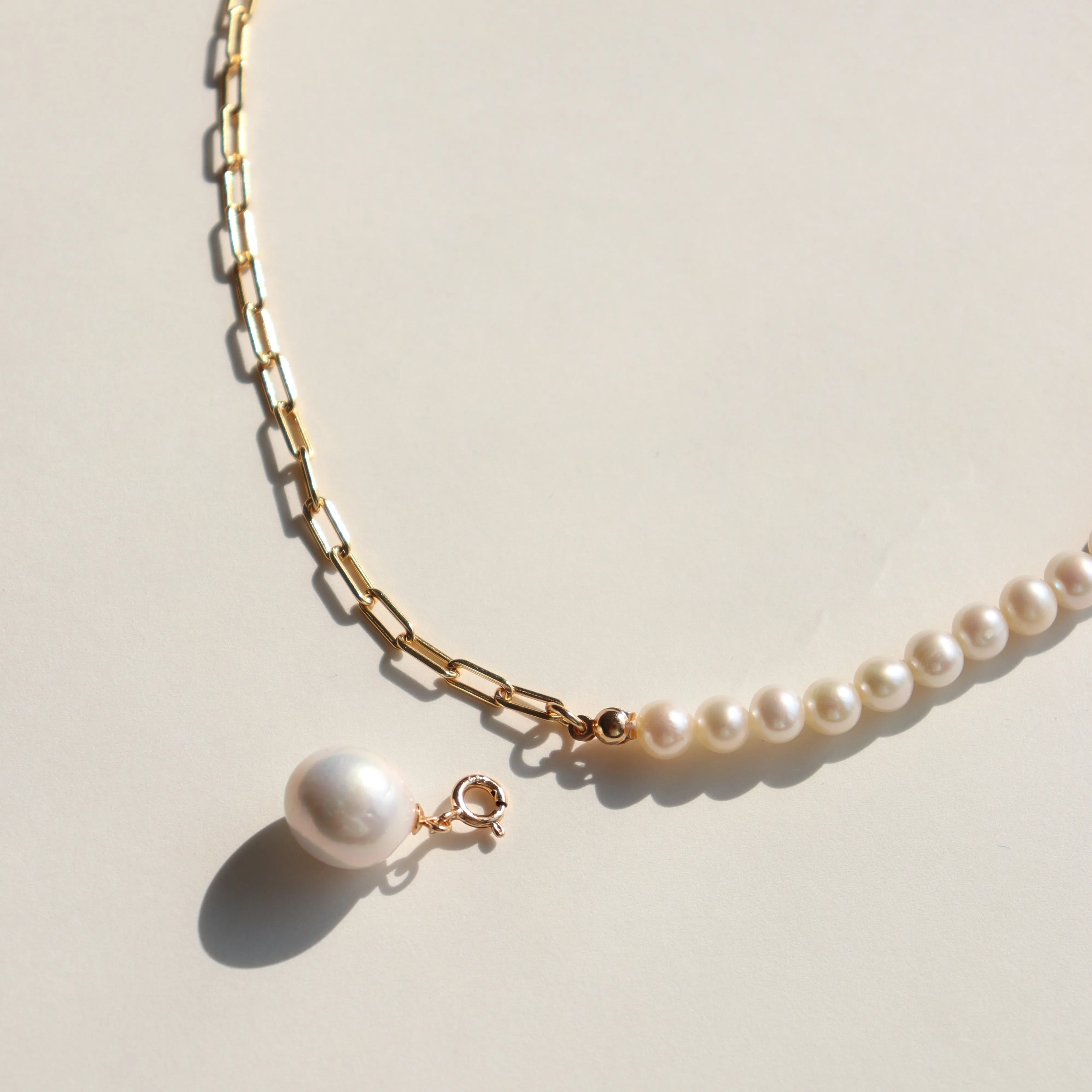 Asymmetric Baroque Pearl Necklace