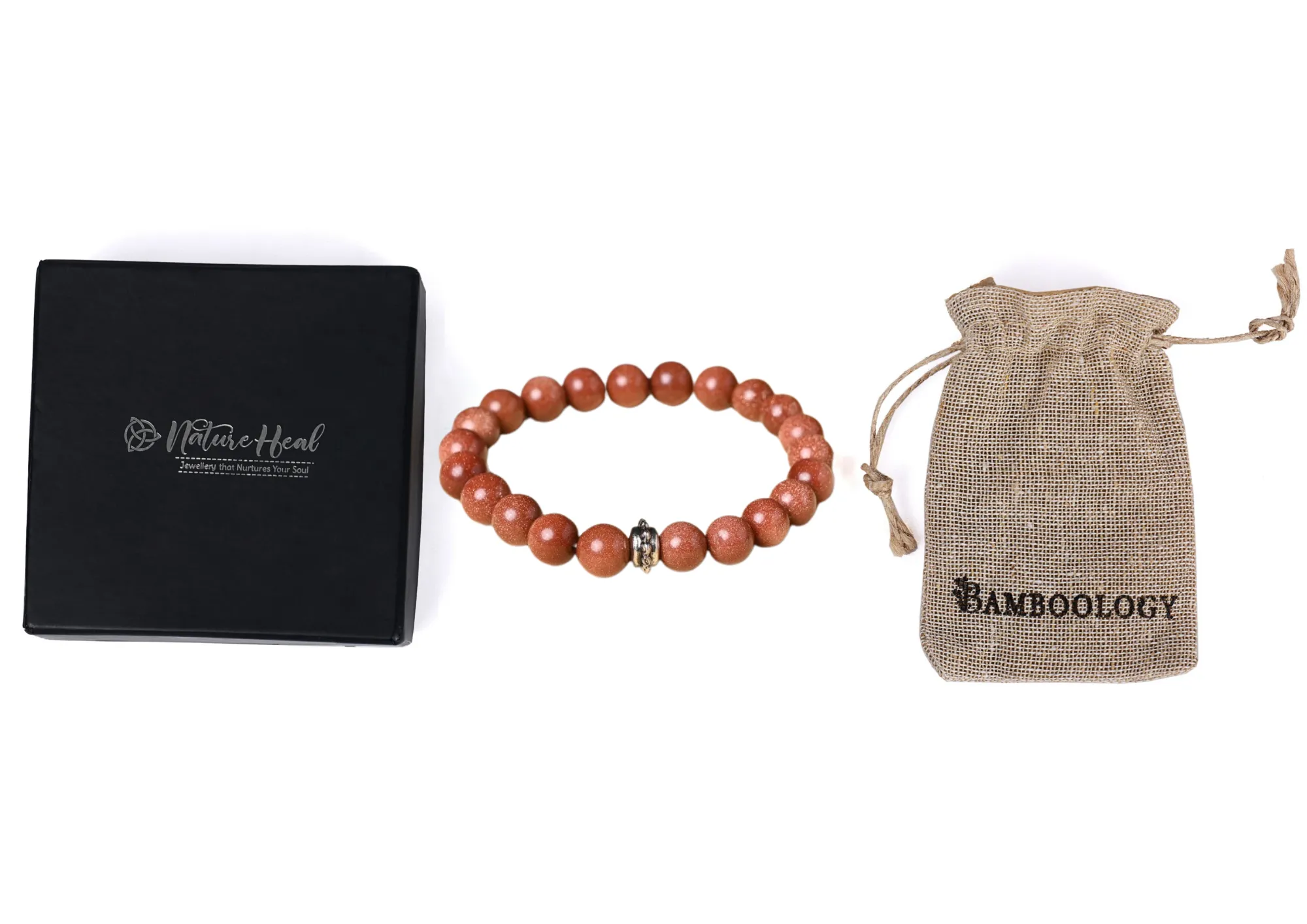 Bamboology Trends Healing gemstone bracelet Sunstone for Bright Future. it help in attending balance in all spheres of life