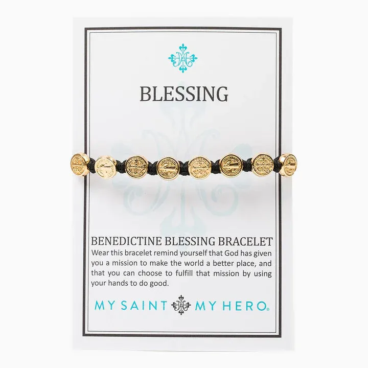 Benedictine Blessing Bracelet in Black & gold