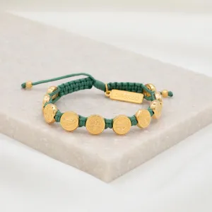 Benedictine Blessing Bracelet in Sage Green and Gold