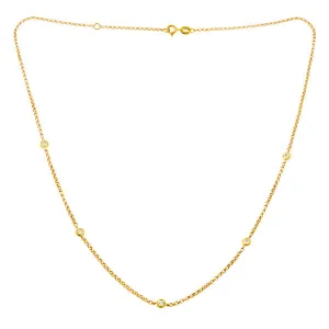 Bezel Set Diamond Chain Necklace