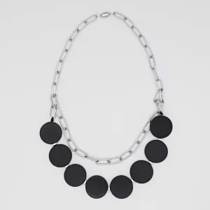 Black Double Layer Chain Link Necklace