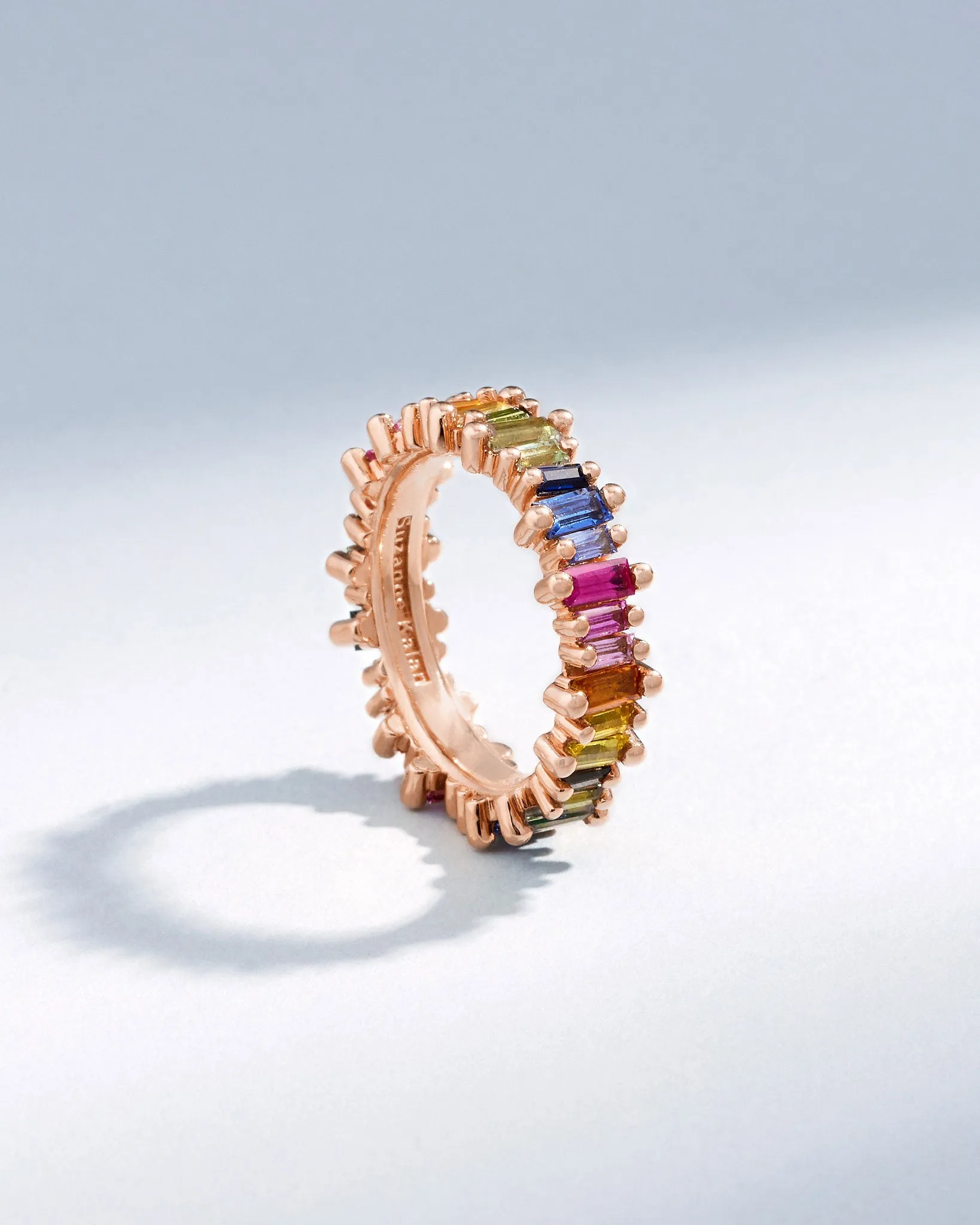 Bold Rainbow Sapphire Eternity Band