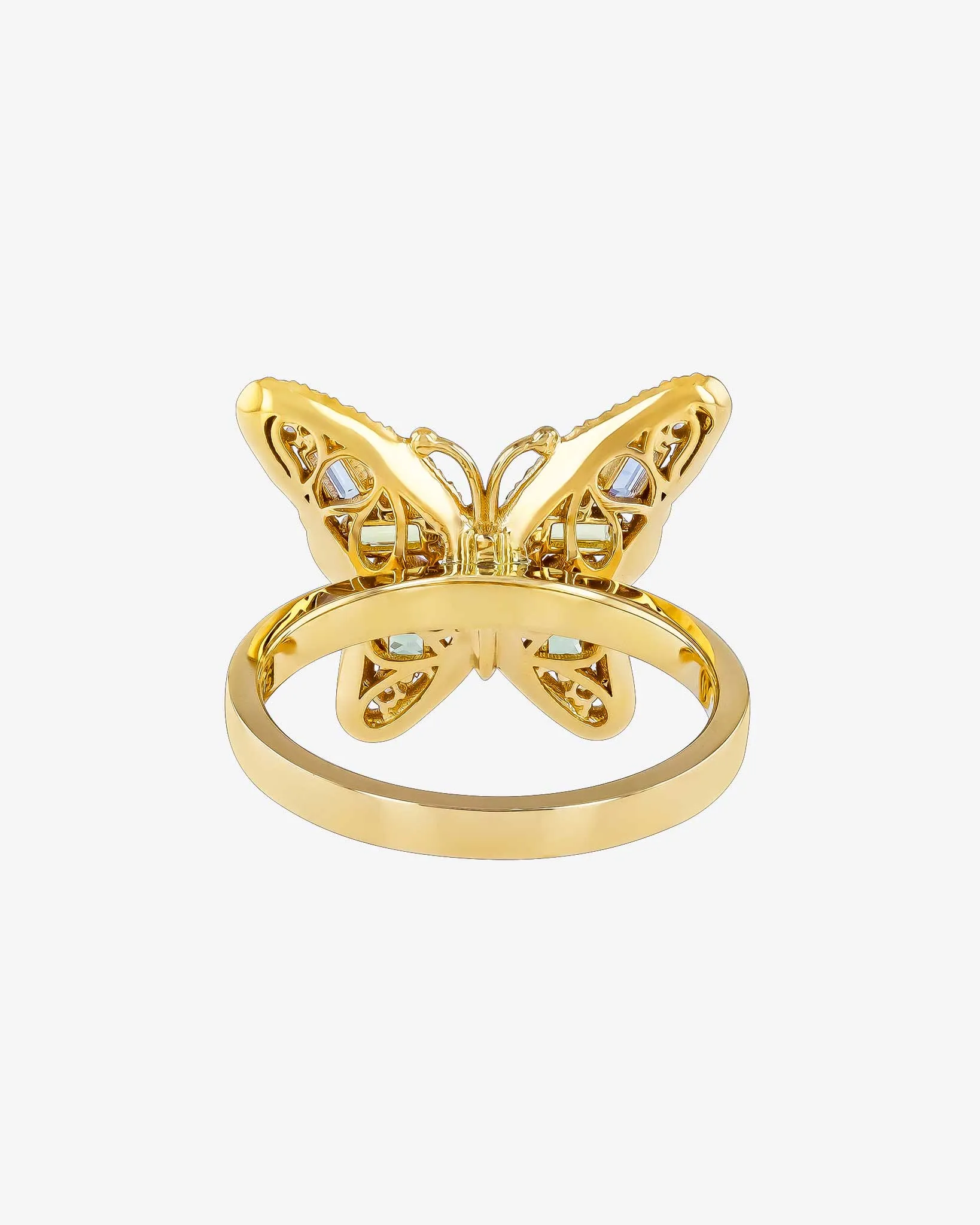 Bold Small Butterfly Pastel Sapphire Ring