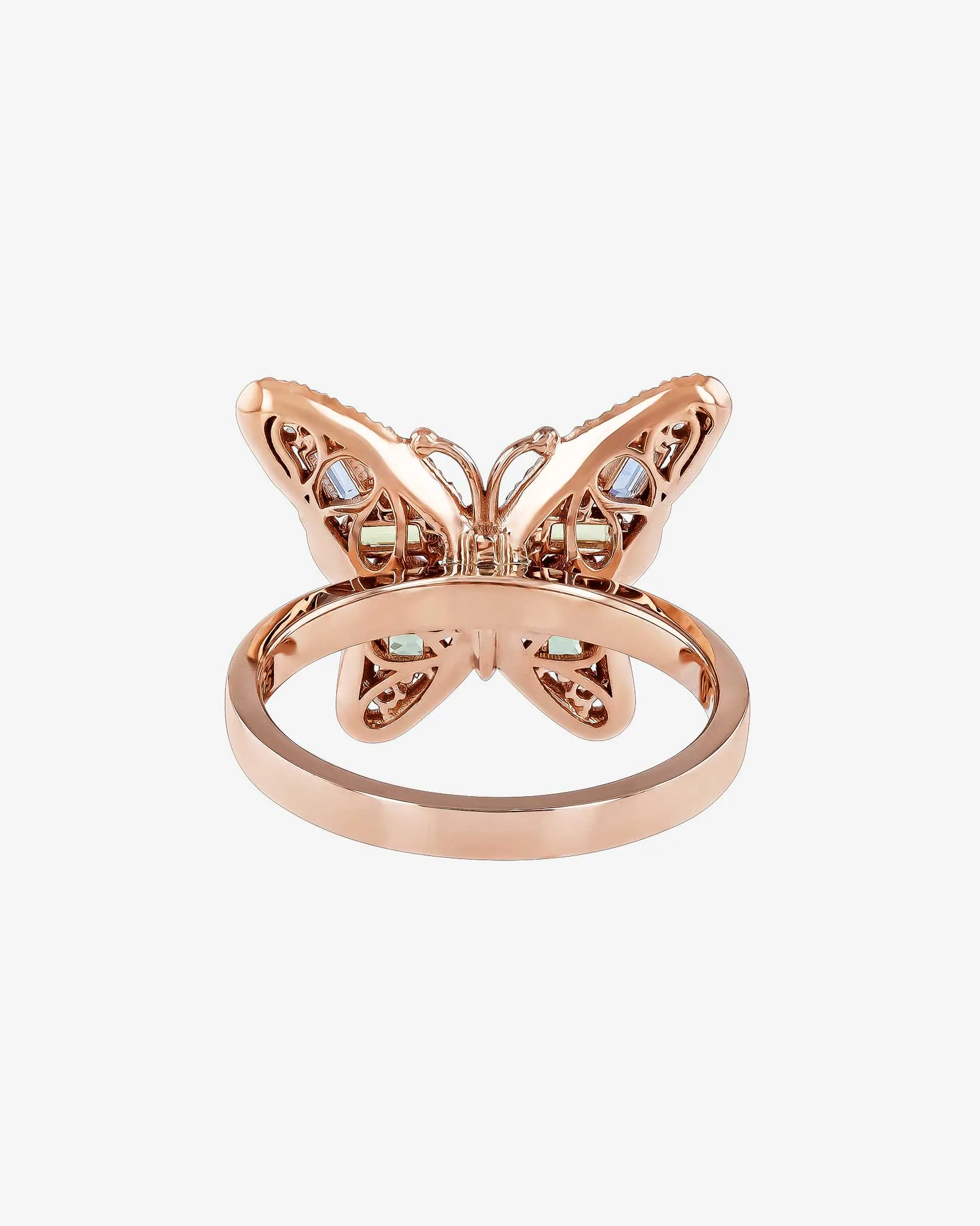 Bold Small Butterfly Pastel Sapphire Ring