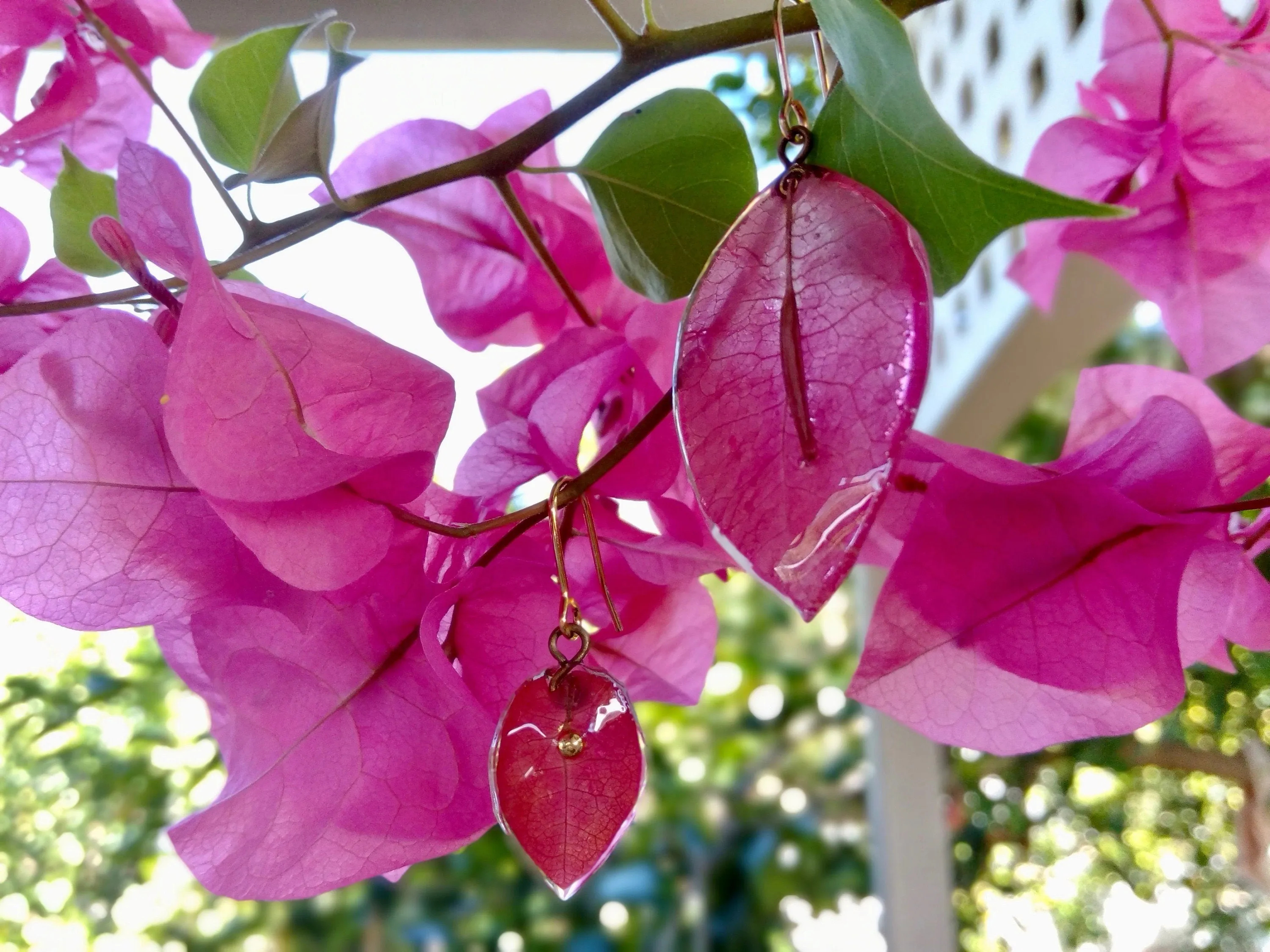 Bougainvillea earrings, white