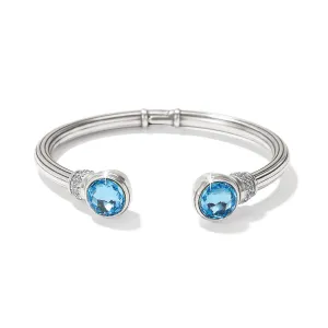 Brighton | Meridian Aurora Petite Hinge Bangle in Aqua