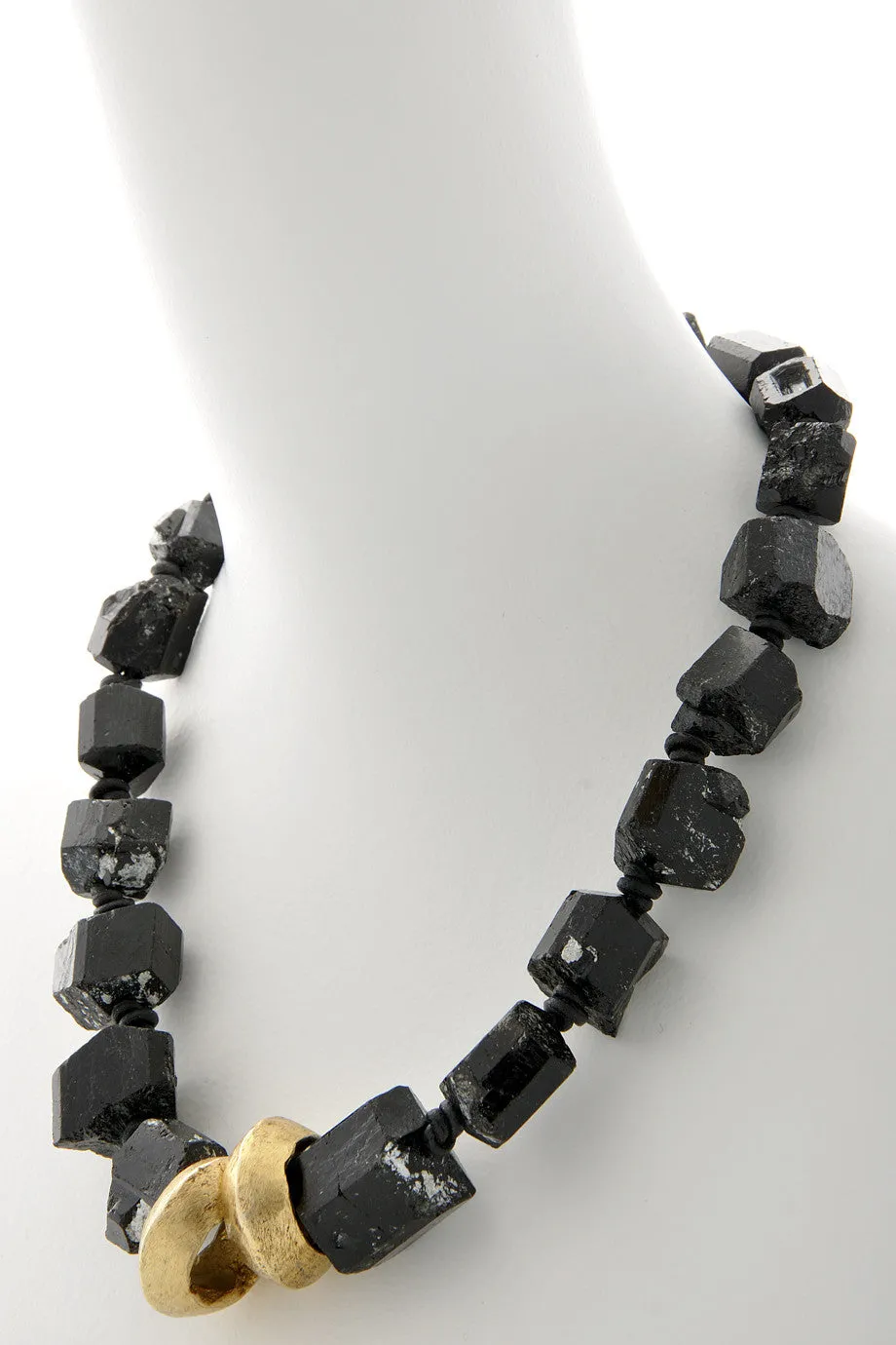 BY THE STONES PEBBLES Black Tourmaline Necklace