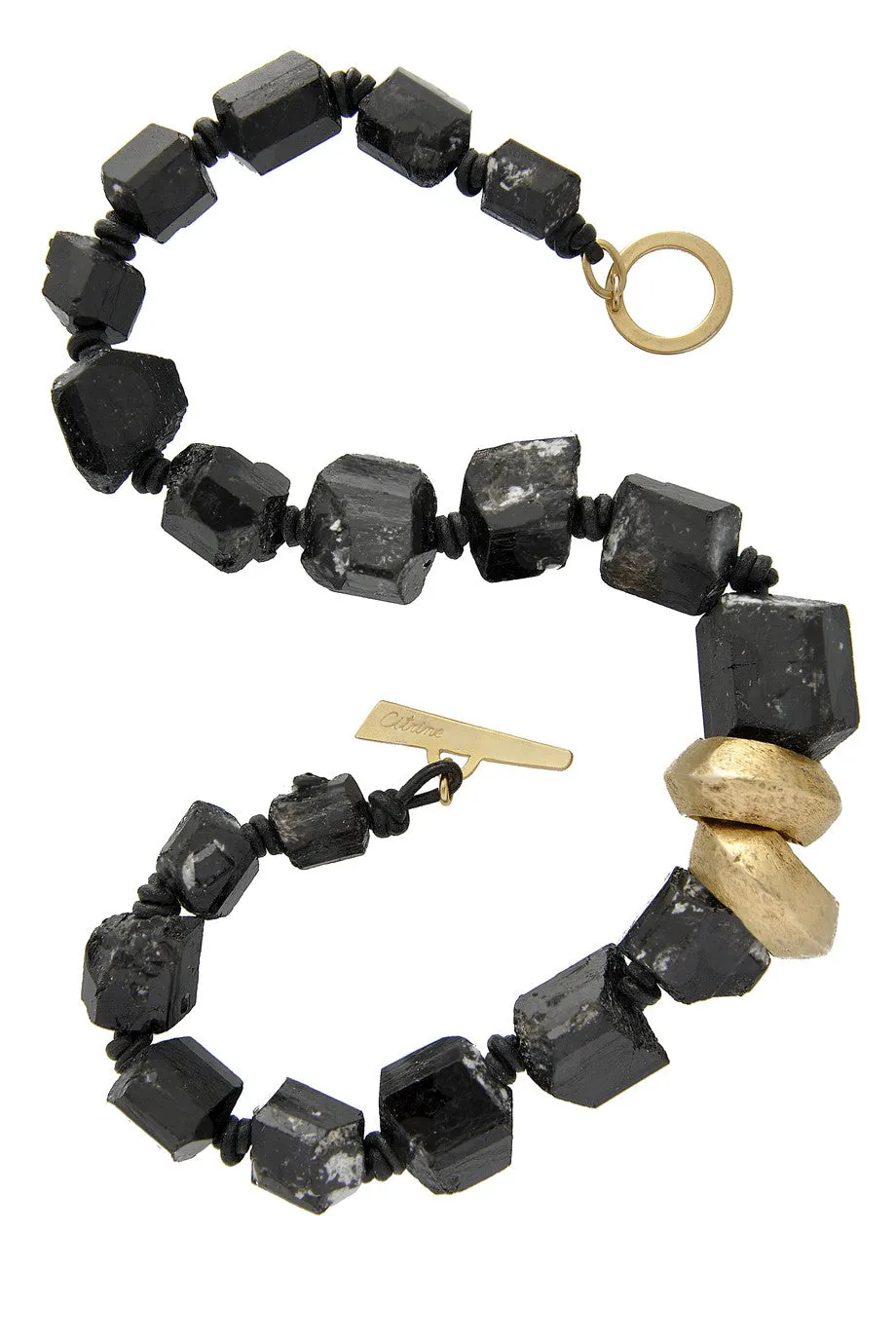 BY THE STONES PEBBLES Black Tourmaline Necklace