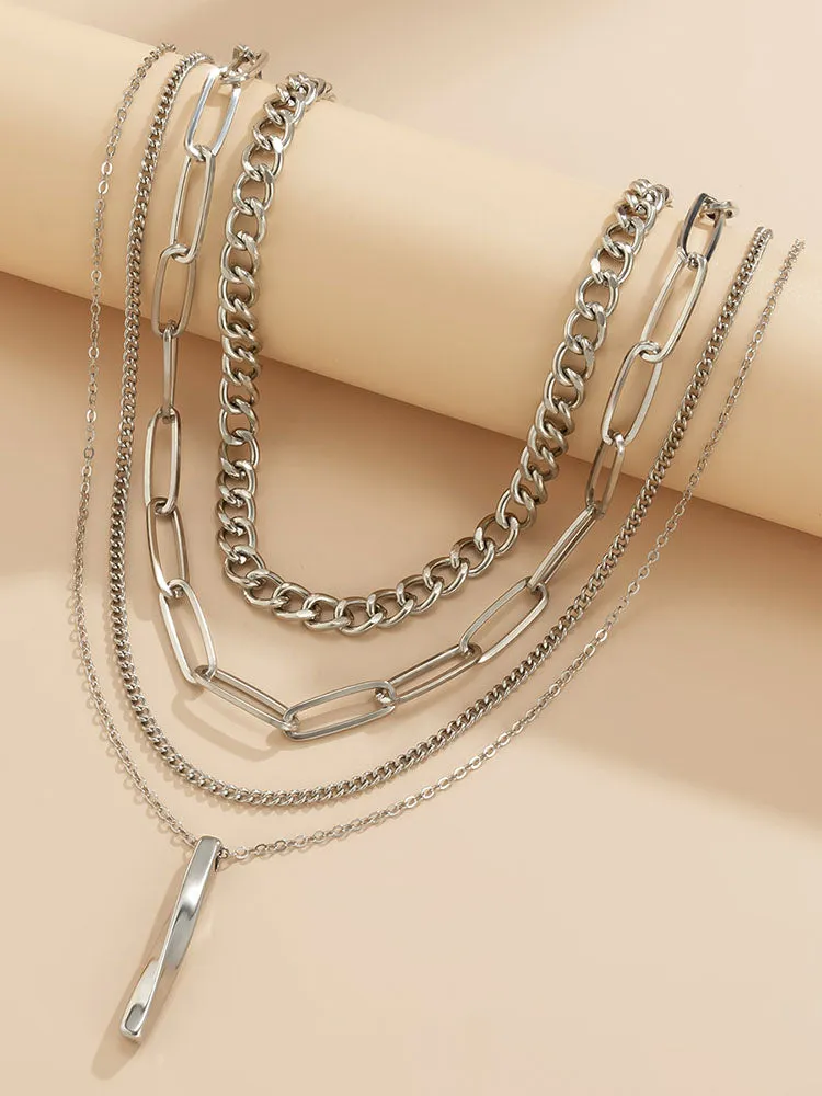 Chain Layered Initial Necklaces