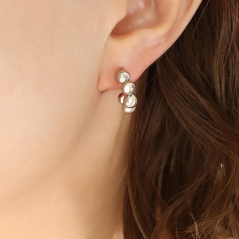 Chic Retro C-Shaped Gold-Plated Steel Earrings