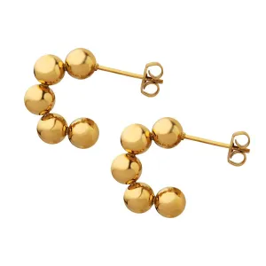 Chic Retro C-Shaped Gold-Plated Steel Earrings