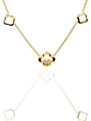 Chopard Happy Diamonds Quatrefoil Necklace in 18kt Yellow Gold 81/6956-1