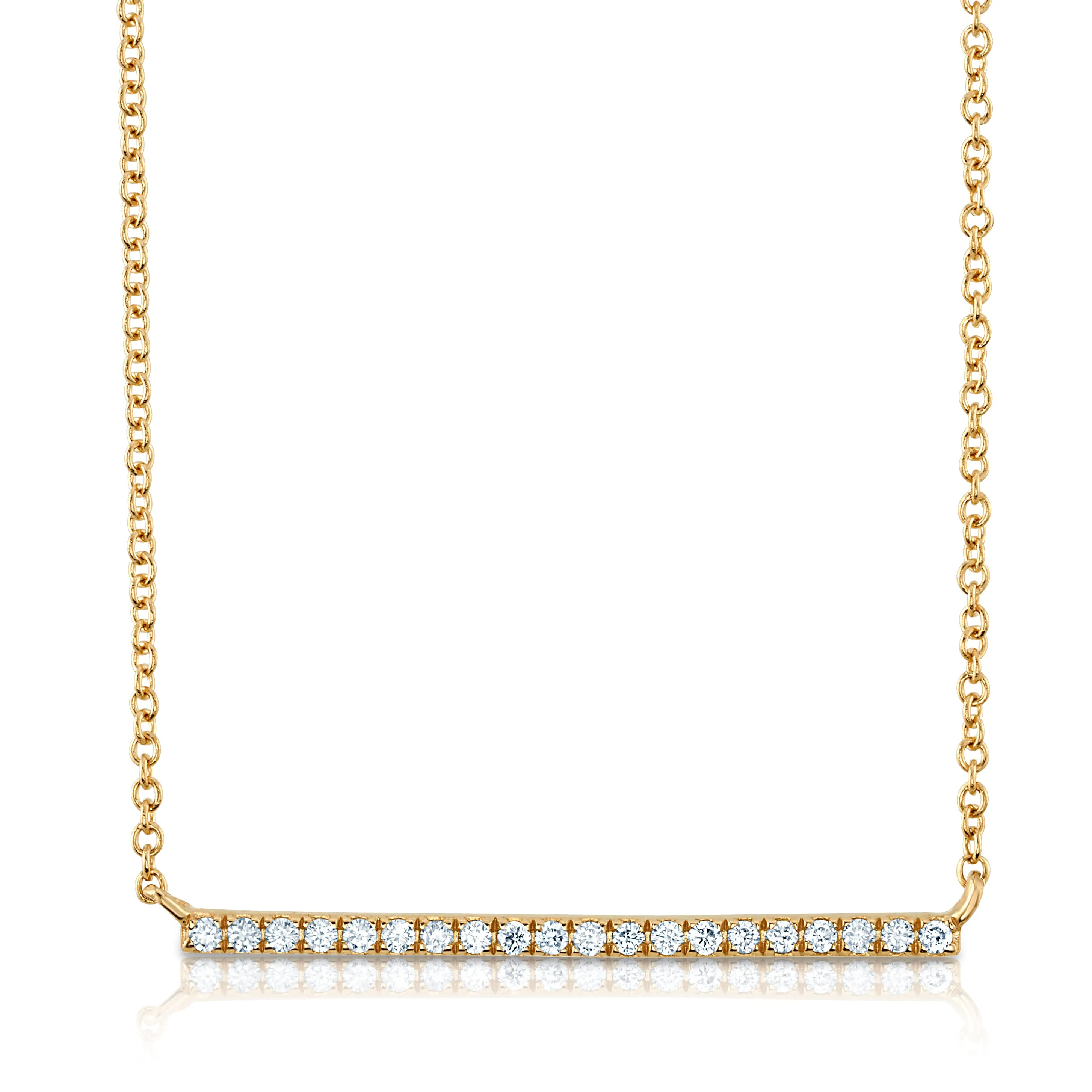 CONTEMPORARY DIAMOND BAR NECKLACE, 14KT GOLD