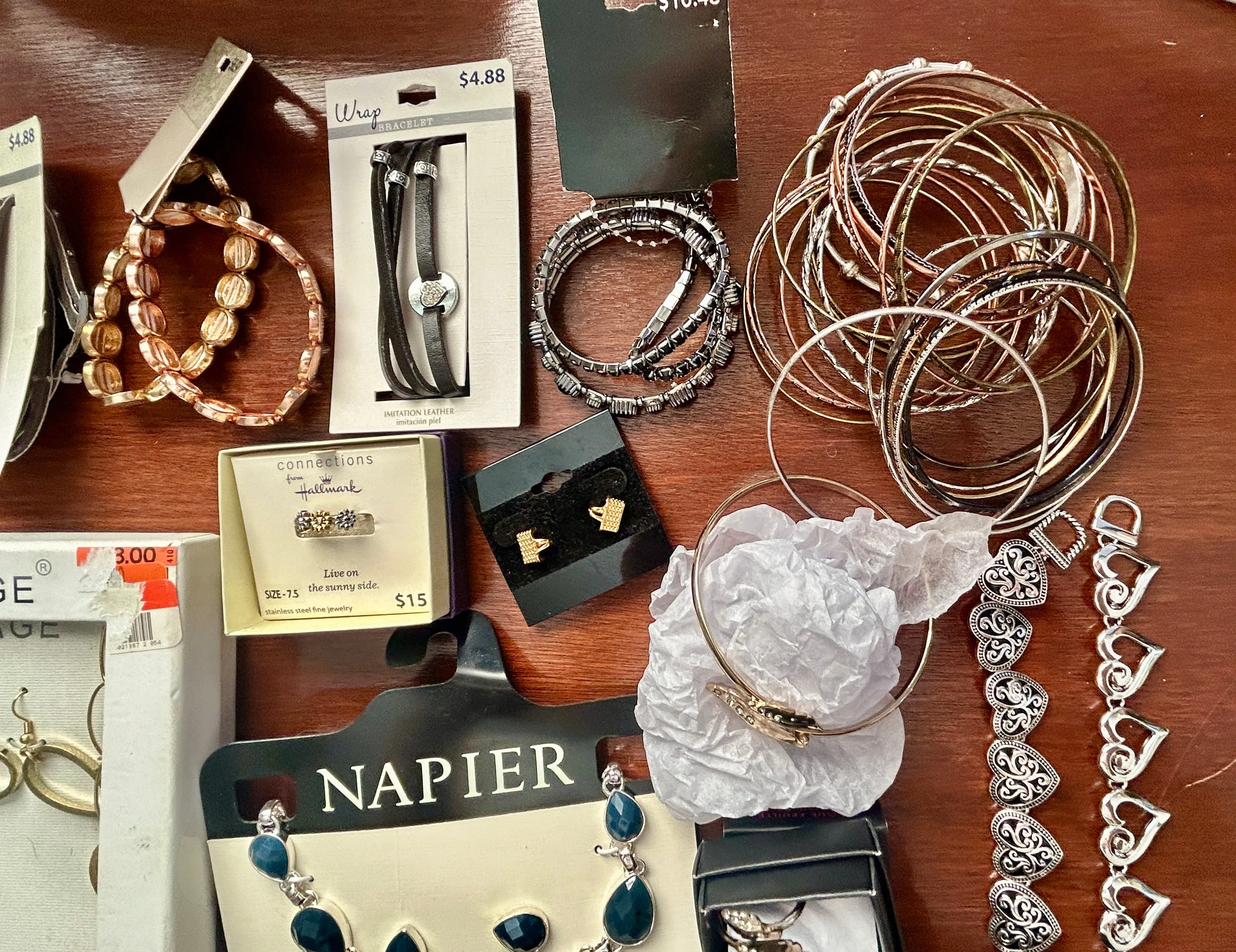 Contemporary Jewelry Lot Napier Gold Silver Beaded Chain Necklaces Earrings