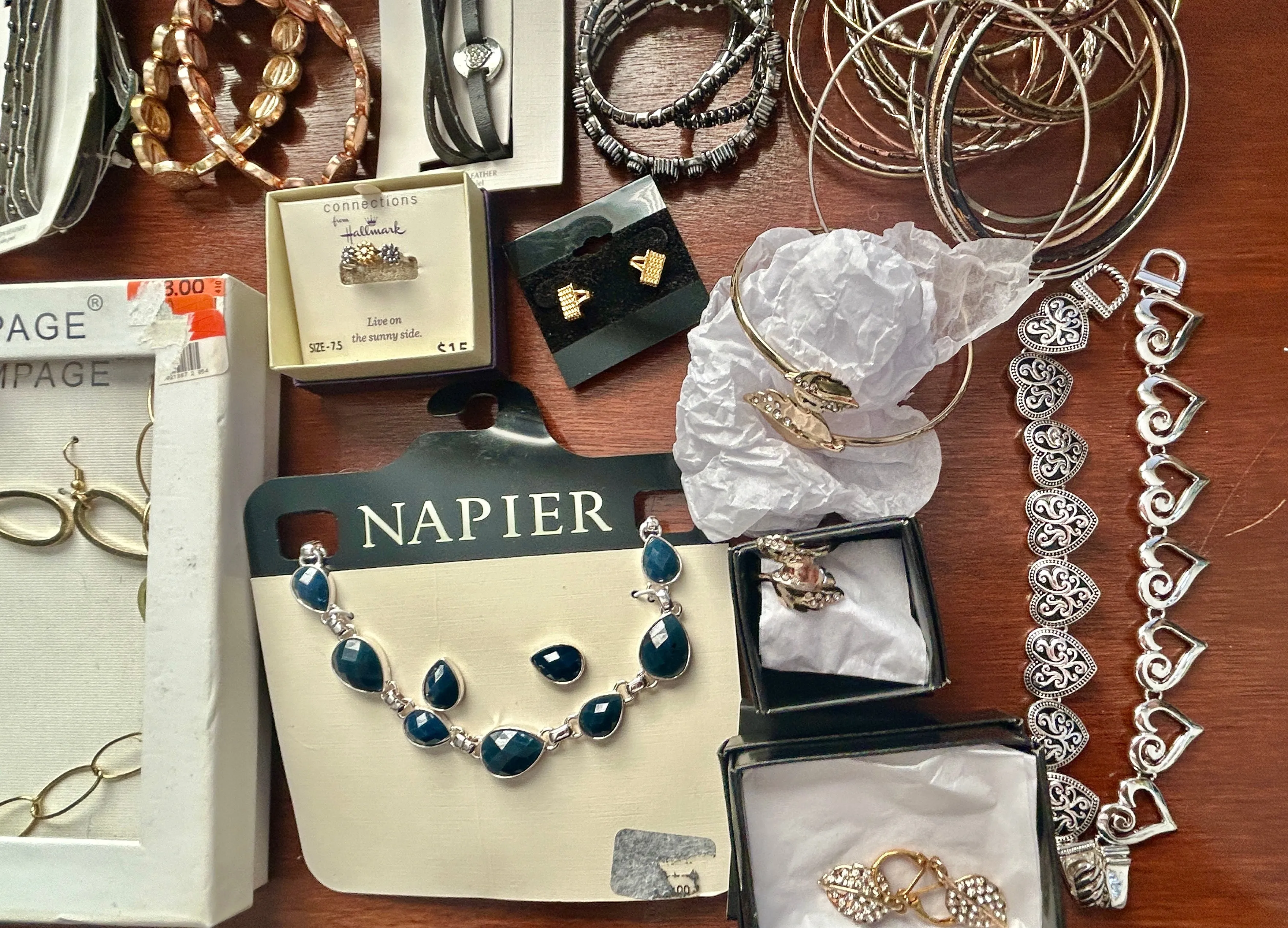 Contemporary Jewelry Lot Napier Gold Silver Beaded Chain Necklaces Earrings