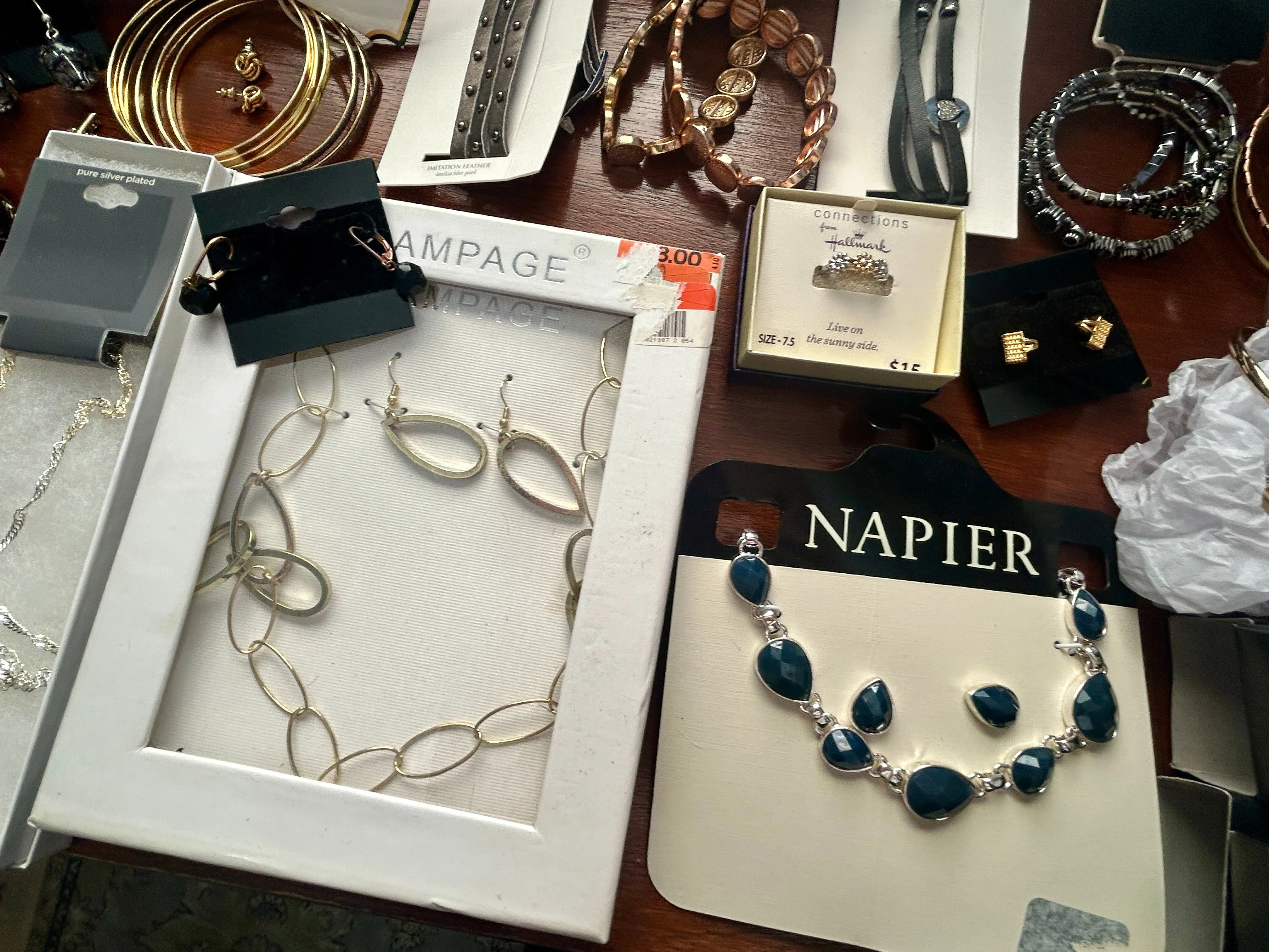 Contemporary Jewelry Lot Napier Gold Silver Beaded Chain Necklaces Earrings