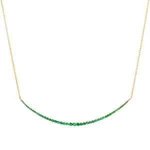 CURVE EMERALD NECKLACE, 14KT GOLD