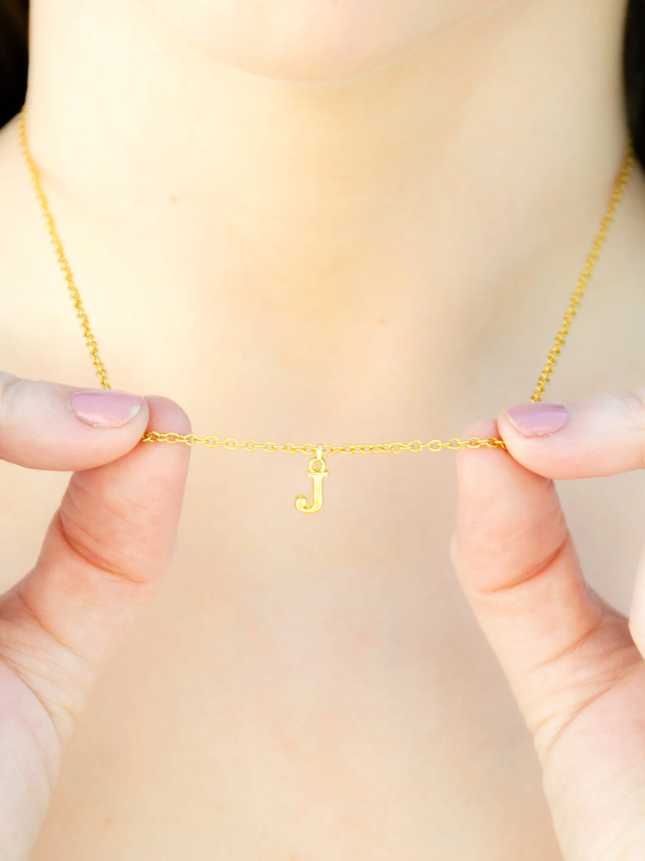 Custom Mom 14K Gold Initial Necklace Gift