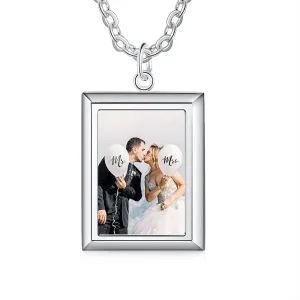 Customized Rectangle Pendant Photo Necklace