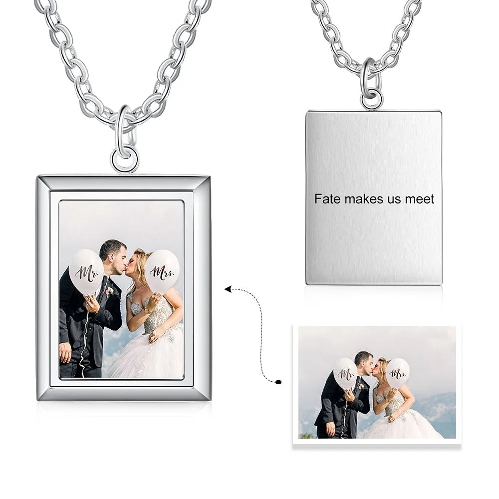 Customized Rectangle Pendant Photo Necklace