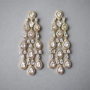 CZ Layered Chandelier Pear Drop Earrings