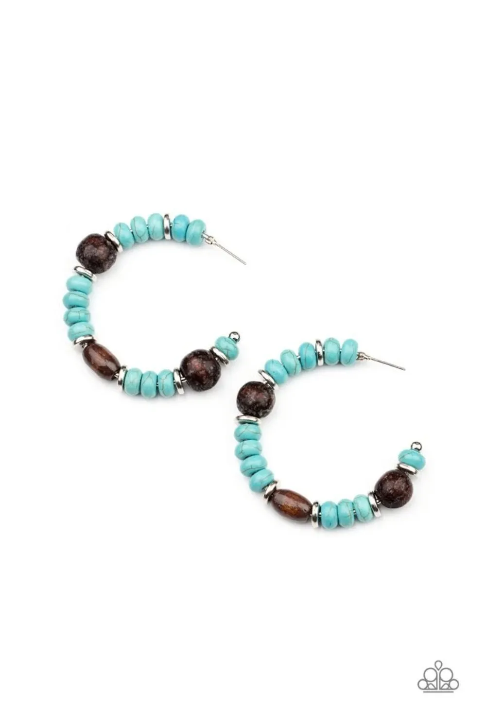 Definitely Down-To-Earth - Blue Hoop Earrings - Paparazzi Accessories